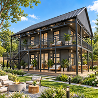 Maison modulaire préfabriquée moderne de luxe à deux étages avec cuisine, salle de bain et balcon pour une vie familiale confortable, installation rapide