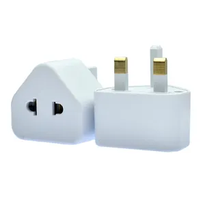 EU US To UK Plug Adapter Built-in Fuse 5A Type-A Flat 2 Pins Euro Round Pins Power Converter For Shaver Electric Toothbrush Lamp