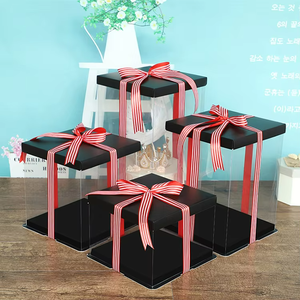 Fábrica direta venda papelão plástico caixas plásticas bolos para sobremesa loja - Product Image 5