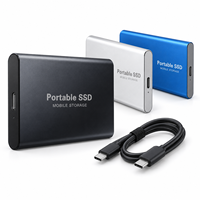 Disque SSD externe USB3.1 Type-C portable pour la sauvegarde de photos et vidéos en voyage avec boîtier métallique et voyant lumineux