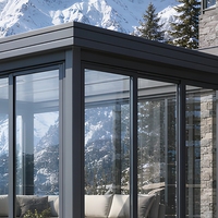 Véranda en verre à ossature aluminium, à rupture de pont thermique, insonorisée, pour piscine, pavillon de jardin