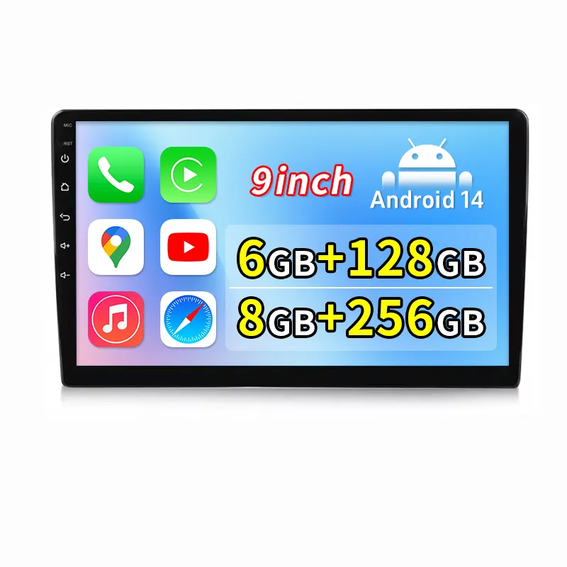 Android14 6/128gb 9 pollici 8core carplay android auto schermo auto auto video android dvd GPS