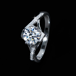 Bague en argent sterling S925 Angel <span class=keywords><strong>Kiss</strong></span> avec moissanite <span class=keywords><strong>1</strong></span> carat, forme cœur torsadée, pour femme, alliance de fiançailles - Product Image 4