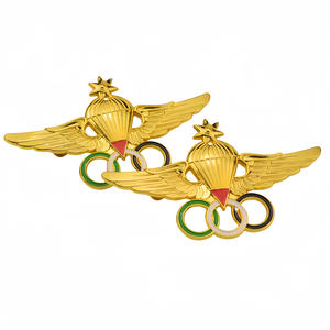 Ürdün silahlı paraşüt rozeti 3D havayolu Pilot kanat <span class=keywords><strong>Pin</strong></span> altın rozeti ücretsiz sonbahar atlama kanatları nadir ürdün silahlı havadan rozetleri - Product Image 2