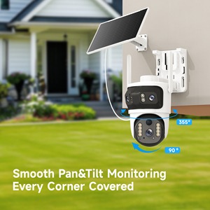 Wifi Năng Lượng Mặt Trời Ba Màn Hình 4 Không Dây Năng Lượng Mặt Trời Máy Ảnh 4G Kết Nối 360 Độ Tầm Nhìn Ban Đêm Báo Động Đẩy 3 Lần Góc Rộng Ngoài Trời Máy Ảnh - Product Image 4