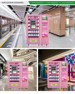 Ánh sáng xung quanh ngoài trời kim loại thép màn hình cảm ứng đồng xu tiền giấy thẻ tín dụng tự động Hộp May mắn màu hồng Máy bán hàng tự động - Product Image 6