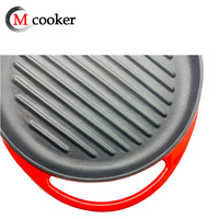 Poêle ronde de luxe en fonte antiadhésive de 10 ''25cm pour barbecue