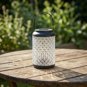 Lámpara <span class=keywords><strong>Solar</strong></span> <span class=keywords><strong>LED</strong></span> de Plástico Vintage, IP44 Impermeable, Luz Blanca Cálida, Lámpara de Jardín con Gancho - Product Image 1
