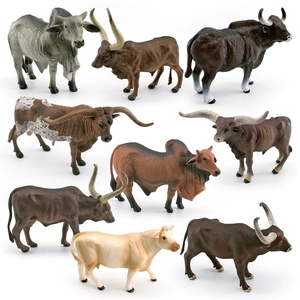 Modelo de Animal de PVC para Decoración y Adorno: Simulación de Ganado Texas Longhorns, Zebu, Charolais, Gao'er Niu, Vaca de Agua de Río - Product Image 3