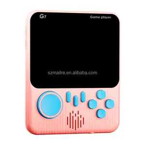 New Arrival G7 Mini Handheld Thin Video Game Console 666 Games in One Pink TV Connection G7 Retro Dual Player