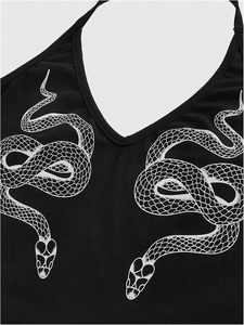 <span class=keywords><strong>SHENHE</strong></span> Femmes Y2k Tricoté Casual Short Front Logo Sans Manches Ajusté Gothique Crop Cami Top - Product Image 3