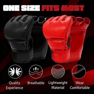 ถุงมือต่อสู้แบบครึ่งนิ้ว CZFIT ผลิตจากโรงงาน สำหรับ UFC แบบหนาพิเศษ สำหรับผู้ใหญ่ ใช้สำหรับกีฬาต่อสู้ มวยไทย ฝึกซ้อม - Product Image 4