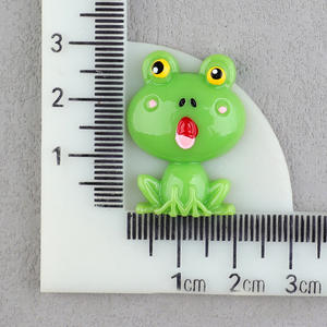 优质热卖可爱卡通平背绿色青蛙树脂装饰魅力 - Product Image 5