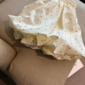 Jupe mi-longue à pois et fleurs pour femmes, jupe moelleuse avec doublure anti-reflets, jupe courte en forme de lanterne - Product Image 6