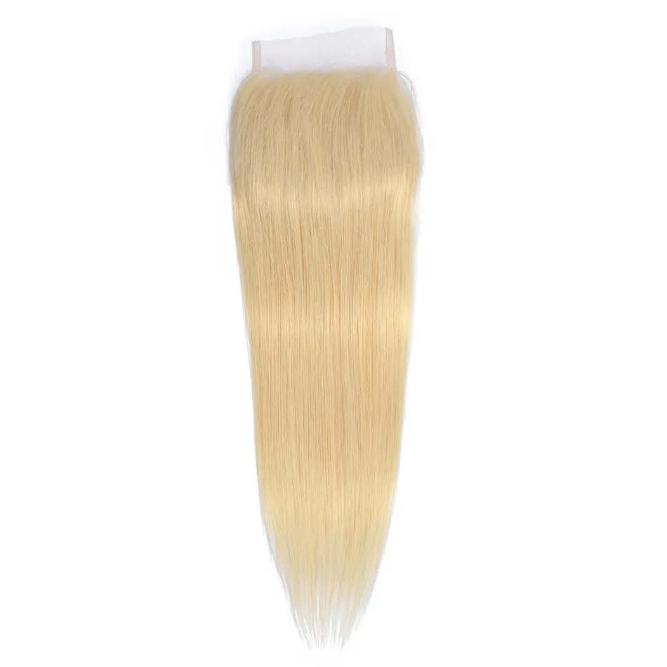 Yeswigs 613 Blonde Lace Frontal Closure Straight Wave Brazilian Human Hair Virgin Cuticle Aligned 4X4 5 × 5 360 Lace 613 Closure