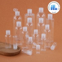 Bouteilles en plastique transparentes PET vides de 10 ml, 30 ml, 60 ml, 100 ml, 200 ml avec bouchon à clapet
