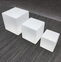 Présentoir de Buffet Carré en Acrylique Blanc, Ensemble de 5 Supports Rehausseurs Emboîtables, Socle Alimentaire en Lucite, Boîte de Présentation à 5 Faces