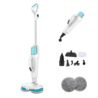 1380W Elektrischer Wassersprüh-Dampfmopp für Haushalt und Auto, Handgerät mit Doppelbürsten, Kabelmanagement, Hochtemperatur-Sterilisation, Rotationsfunktion