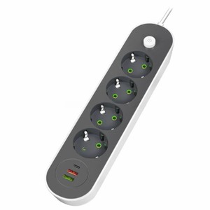 Regleta de Enchufes con 4 Tomas Europeas y USB Tipo C de 2500W para Hogar, Oficina, Hotel y Viajes - Product Image 1
