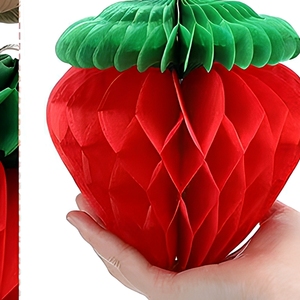 Kit de Decoración Festiva con Rosetas Colgantes de Papel con Diseño de Fresas de Verano y Guirnaldas de Pared - Product Image 5