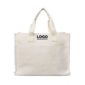 Bolsa de Compras de Lona Resistente de 16 oz, Diseño Cuadrado, Paquete de Dos, Tipo Tote y Bandolera, para Mujer - Product Image 1