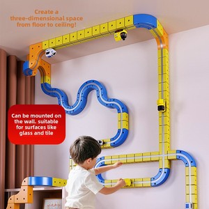 Blocs de construction magnétiques éducatifs en plastique, voitures sur rail, <span class=keywords><strong>train</strong></span> électrique à grande vitesse à aspiration anti-gravité polyvalent - Product Image 3