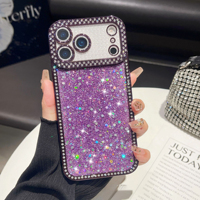 Étui de protection antichoc HMJ Sparkle Shine pour femme, en TPU+PC, avec strass et diamants, pour iPhone 17 Pro Max 16 15 14 13 12
