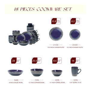 Lavender Purple Stoneware Ceramic Dinner Set Vintage Coffee Mug With Salad Cereal Bowl High End Dinnerware Sets 8 People - Product Image 2