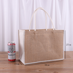 Reusable Fashion Lightweight <strong>Jute</strong> <strong>Tote</strong> <strong>Bag</strong> Drawstring Handle Eco-Friendly Large Capacity Promotional Custom Logo Shopping <strong>Bag</strong> - Product Image 4