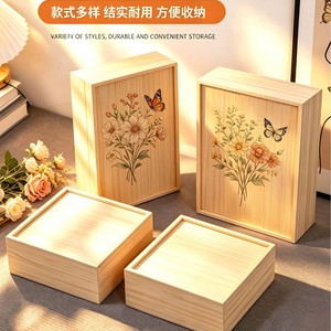 Caja de Regalo de Madera Rectangular Hecha a Mano, Caja de Almacenamiento de Madera Maciza, Caja de Recuerdos para Boda, Empaque para Regalo - Product Image 2