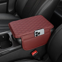 Couvre-accoudoir avant de voiture en ABS, housse de protection en cuir matelassé, boîte de rangement avec porte-gobelet et porte-mouchoirs, ajustement universel