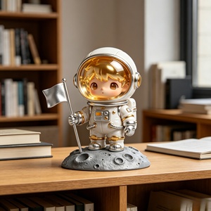 Persiguiendo los Sueños en <span class=keywords><strong>el</strong></span> Espacio: Figura Coleccionable de Resina de un Pequeño <span class=keywords><strong>Astronauta</strong></span> Dorado. Esta Figura es Tallada y Fundida por Bozhiyi - Product Image 6