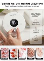 Perceuse à ongles professionnelle portable rechargeable personnalisable, 35000 tr/min, outil de manucure et pédicure électrique sans fil