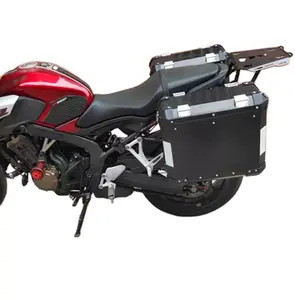 Alüminyum motosiklet kuyruk kılıf yan kutusu alüminyum üst kılıf için KAWASAKI VERSYS 650 gümüş renk kuyruk kutusu