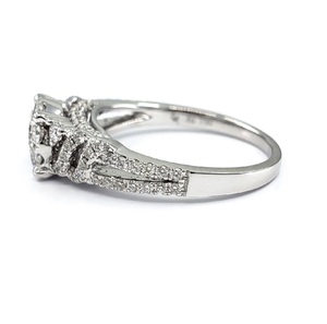 China Factory High Quality Fine Jewelry 18k Solid White Gold Real Diamond Luxury Wedding Engagement Rings Cluster for Women - Product Image 2