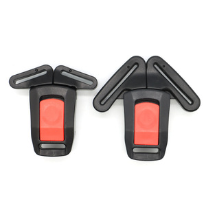 Hebillas de Cinturón de Seguridad de Tres Vías, Negras con Rojo, 26 mm x 20 mm y 41 mm x 19.5 mm, para Asientos de Seguridad Infantiles para Automóviles - Product Image 1