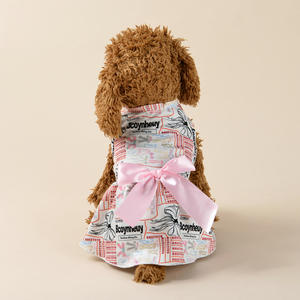 Vestido para <span class=keywords><strong>Perro</strong></span> con Estampado de Grafiti y Lazo, Vestido Ligero <span class=keywords><strong>sin</strong></span> Mangas para Perros y Gatos Pequeños y Medianos, Ropa para Mascotas - Product Image 2