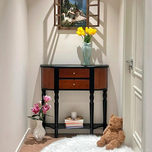 French Retro Style Ash Wood Entryway <b>Cabinet</b> Solid Wood <b>Small</b> Apartment E0 Paint Finish - Product Image 1