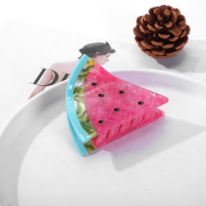 กิ๊บติดผมอะซิติกแอซิดรูปผลไม้สดขนาดเล็กสำหรับผู้หญิง และกิ๊บหนีบผมทรงฉลามสุดอินเทรนด์ - Product Image 3