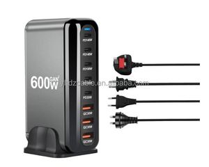 600W High Quality Multi-Function Charger Pd <b>Adapter</b> 3 USB+5 <b>Type</b>-<b>c</b> 8 Ports Desktop Charger Station for Phone Tablet and Laptop - Product Image 1