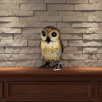 Statue d'hibou en fer forgé, décoration artistique, sculpture en métal faite à la main, figurines d'animaux peintes à la main pour la maison, le salon, le bureau