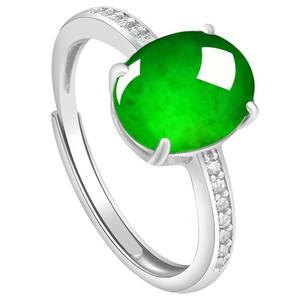 Natural Jadeite Green <b>Jade</b> <b>Ring</b> S925 Silver Women's Jewelry Charm Original Design Appraisal Certificate D1121 - Product Image 5