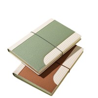 Carnet A5 personnalisable avec sangle, bloc-notes professionnel, couverture en cuir PU épaissi, papeterie, option d'impression de logo, KG0111, boîte cadeau