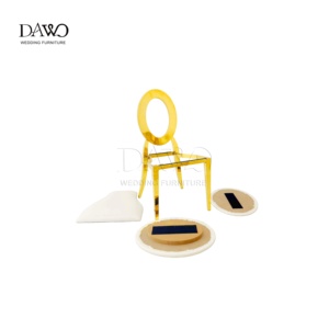 Chaise de restaurant de luxe en acier inoxydable de haute qualité, dossier rond, fabriquée en usine - Product Image 2