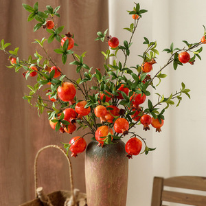 Branches de fruits de grenade simulées, décorations artificielles pour la maison, accessoires de mariage, ornement de fleurs en soie de 10cm-30cm - Product Image 2