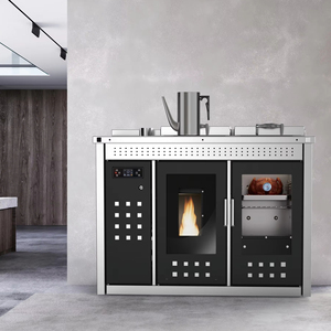 ZLGT2501A Caldaia a Pellet da Interno 3 in 1, Stufa a Pellet con Boiler Scaldacqua, Forno e Piano Cottura - Product Image 1