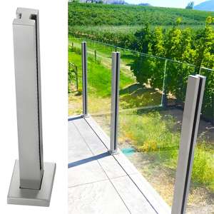 Poteau de garde-corps en verre, acier inoxydable 304, balustrade, balcon, <span class=keywords><strong>terrasse</strong></span>, escalier, garde-corps sans cadre, garde-corps sans dessus, designs de <span class=keywords><strong>terrasse</strong></span> - Product Image 1