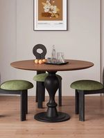 Table basse compacte de style français Wabi-sabi en bois de frêne massif, design multifonctionnel pour petits balcons et salles à manger, style Mid-century Modern