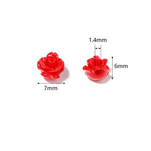 Cuentas de flor de Camelia, cuentas de Coral artificiales, 11 colores para pendientes, pulsera, collar, joyería, accesorios DIY, 6mm-30 Uds. - Product Image 2