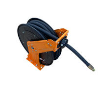 Enrouleur de tuyau multi-médias rétractable de qualité industrielle de 1/2 pouce 15 m, rembobinage automatique, 220 V, fonte, 1,6 MPa
